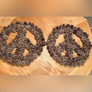 Pinecone Peace Sign Door or Room Decor